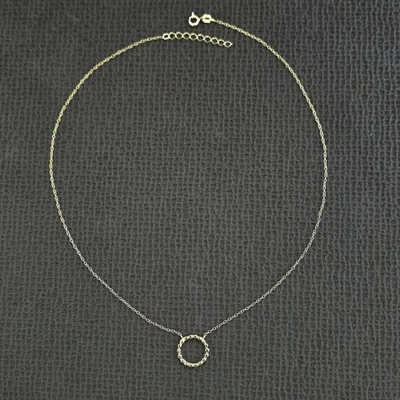 MESH Stationary Open Circle⭕️ Necklace - Picture 16 of 16